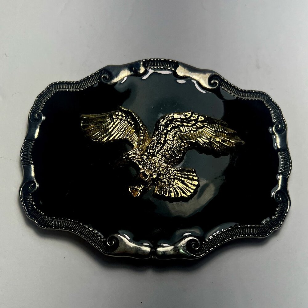 3D Gold Bald Eagle Western Belt Buckle